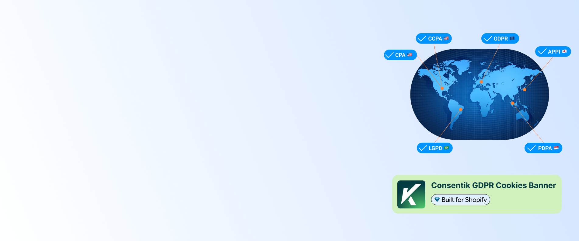 Struggling to stay compliant<br/>with data regulation? <br/> Use a Built for Shopify app