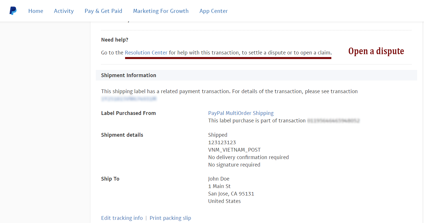 Paypal tracking information a savior from disputes OmegaTheme