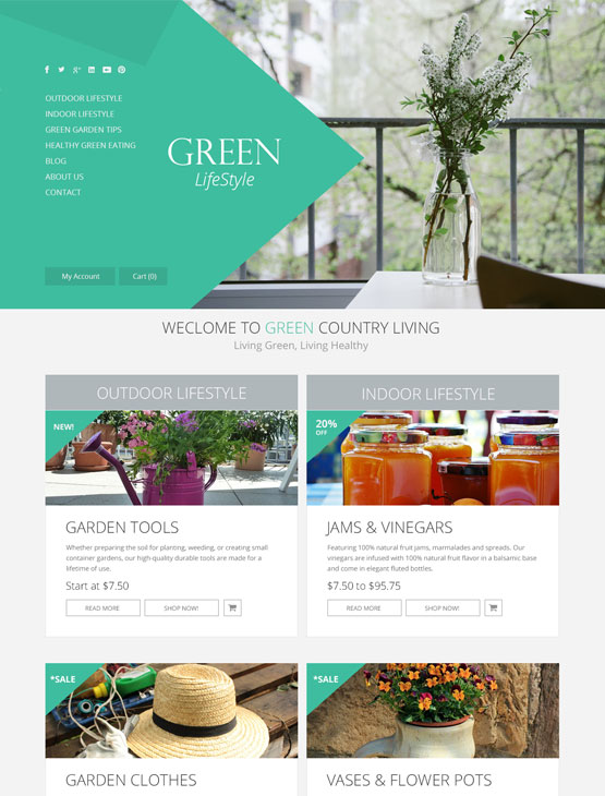  GreenLiving joomla template - home page