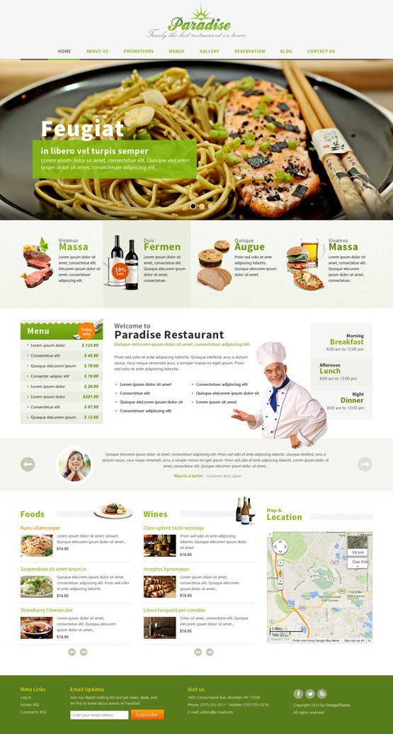 paradise home page green template