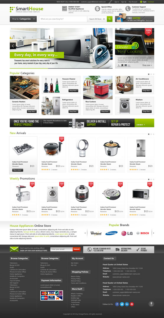 OT Smarthouse Joomla template - home page default